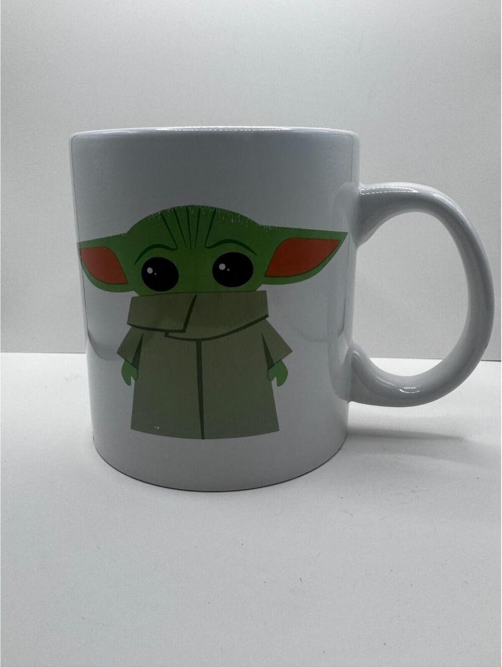 Star Wars Grogu Baby Yoda 20oz Coffee Mug Silver Buffalo Mandalorian Ceramic Cup